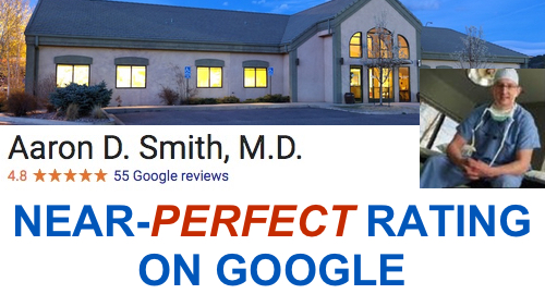 Dr. Smith has a near-perfect star rating on Google. As of January 2018, he has 4.8 out of 5 stars from 55 reviews.